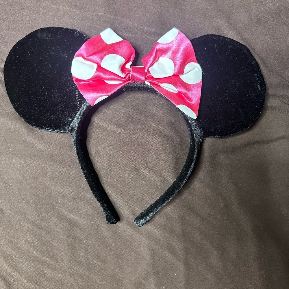 Disney Mickey Mouse Ears Headband with Pink Polka Dot Bow